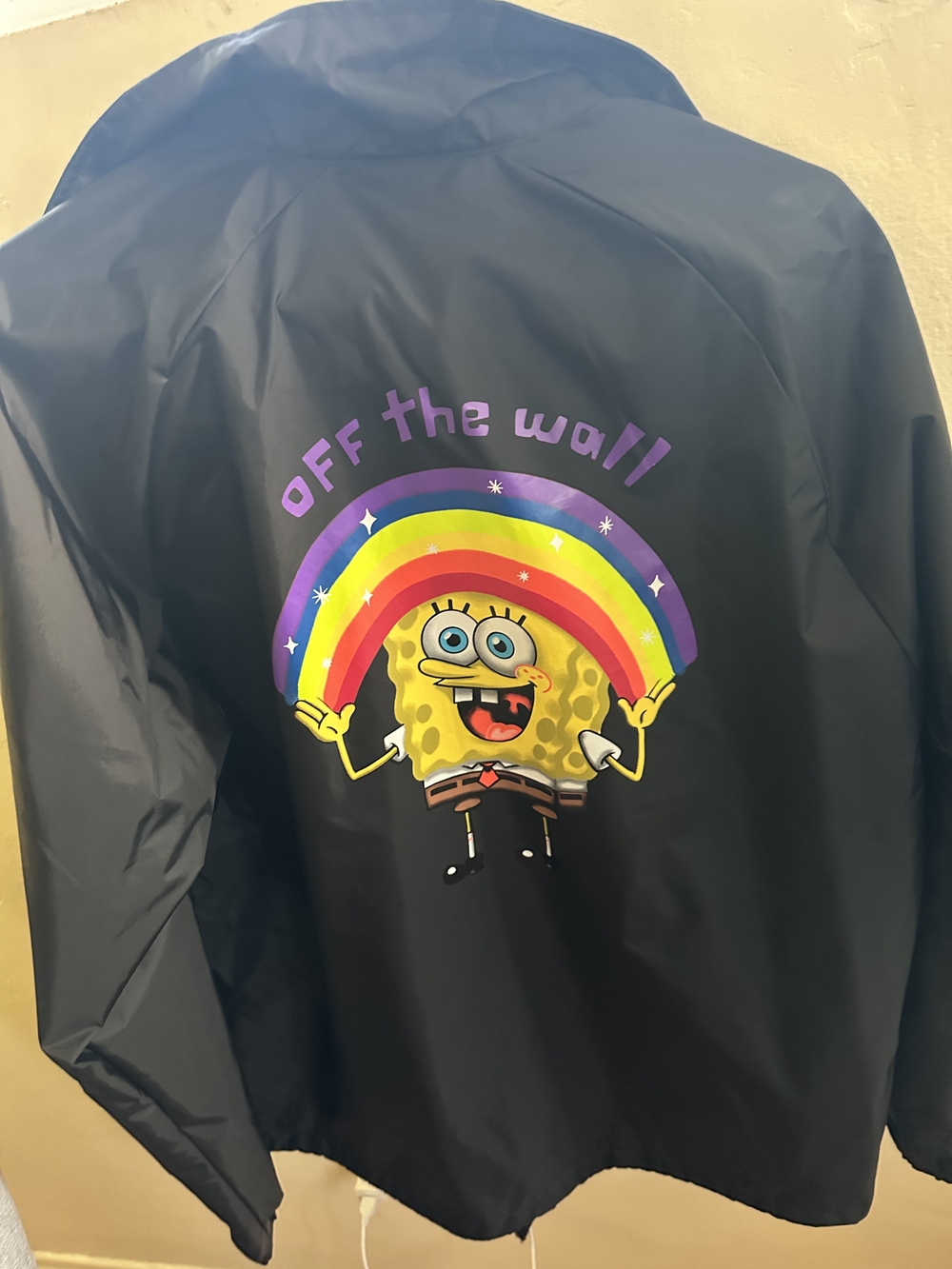 Adult Black SpongeBob "Off The Wall" Windbreaker Jacket